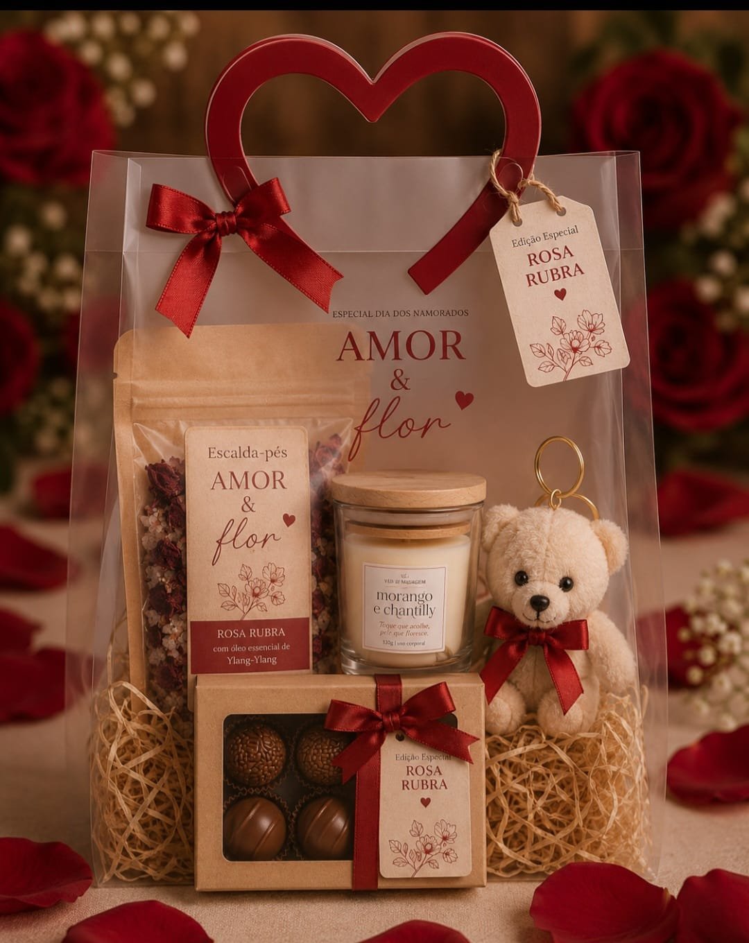Kit Premium Amor & Flor – Edição Especial Dia dos Namorados.