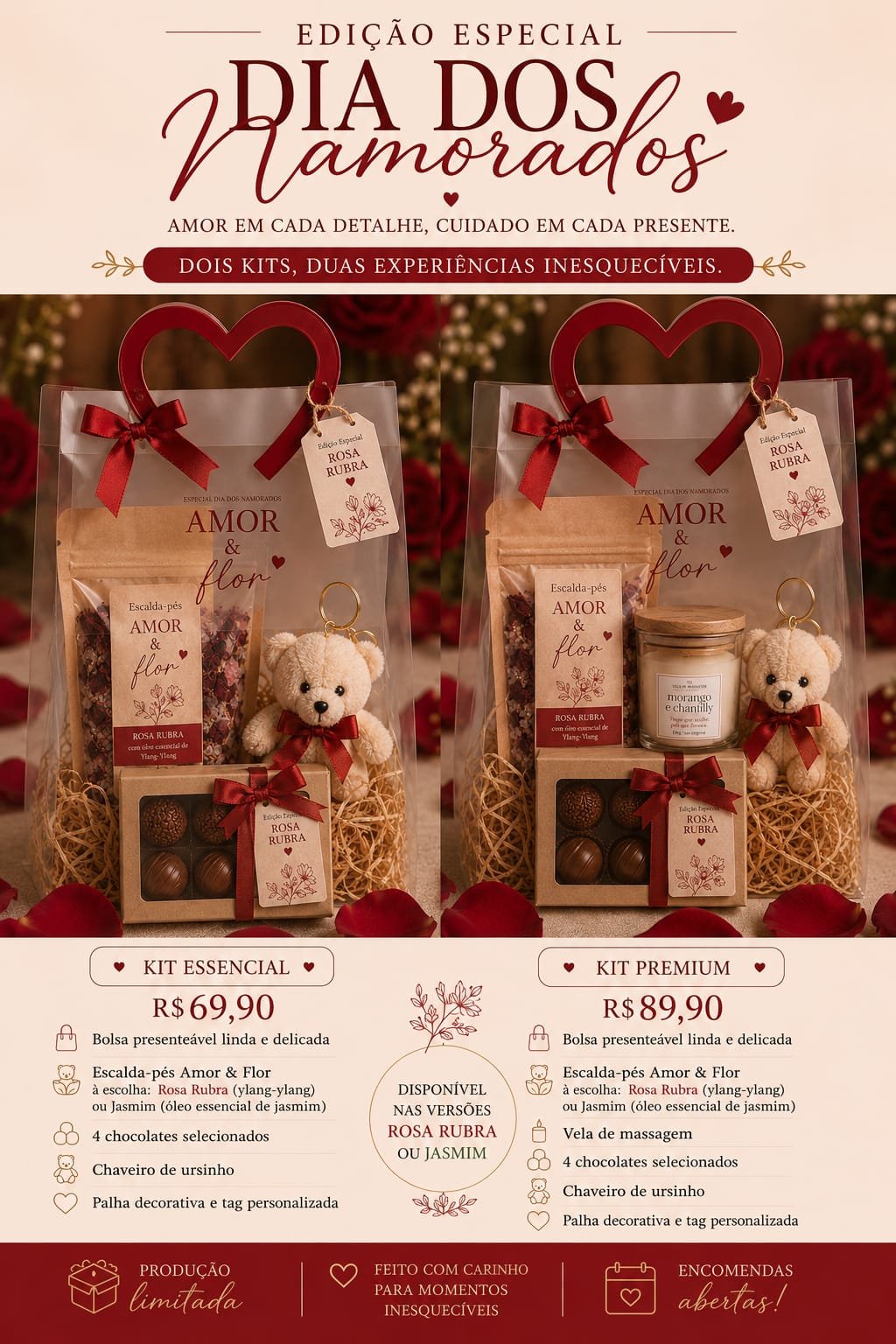 Kit Essencial Amor & Flor – Edição Especial Dia dos Namorados